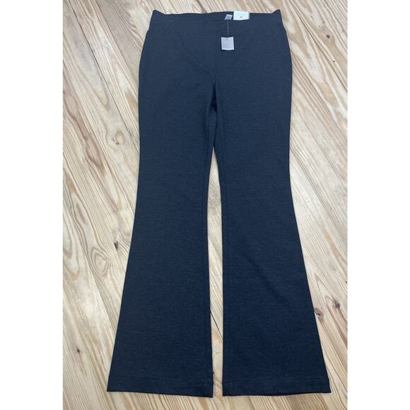 CHICO'S NWT! Dark Heather Gray THE ULTIMATE FIT Ponte Knit Flared Leg Pants Sz 1 - Picture 1 of 6
